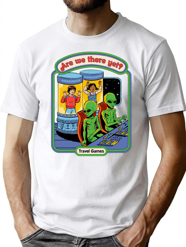 Are We There Yet T-Shirt for Men & Women, T-Shirts Graphic Tee - White