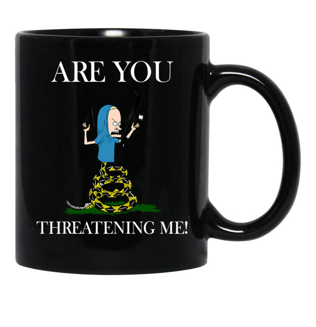 Are You Threatening Me Halloween Black Coffee Mug, Gift Coffee Mug - Black
