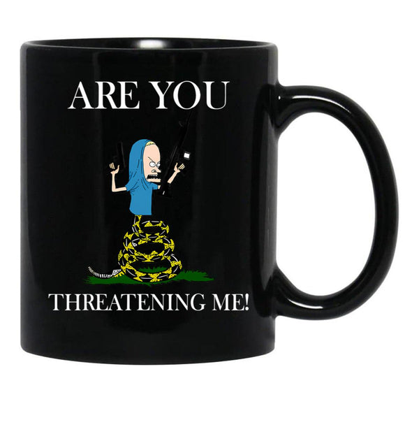 Are You Threatening Me Halloween Black Coffee Mug, Gift Coffee Mug - Black