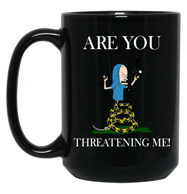 Are You Threatening Me Halloween Black Coffee Mug, Gift Coffee Mug - Black