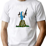 Are You Threatening Me Halloween Premium Heavyweight Cotton T-Shirt - White
