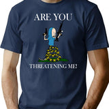 Are You Threatening Me Halloween Premium Heavyweight Cotton T-Shirt - Navy
