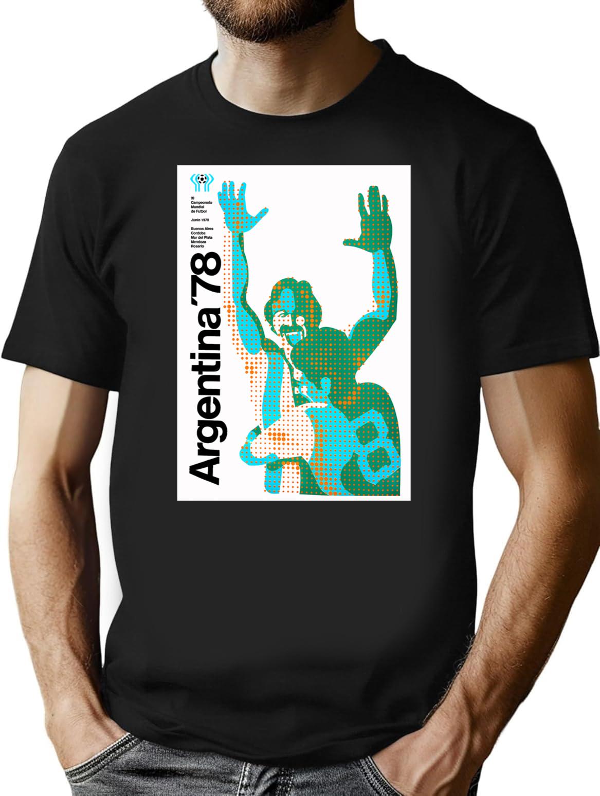 Argentina 78 T-Shirt for Men & Women, T-Shirts Graphic Tee - Black