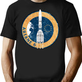 Ariane 6 Badge T-Shirt for Men & Women, T-Shirts Graphic Tee - Black