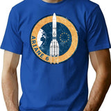 Ariane 6 Badge T-Shirt for Men & Women, T-Shirts Graphic Tee - Blue
