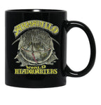 Armadillo World Headquarters 1970 Black Coffee Mug, Gift Coffee Mug - Black