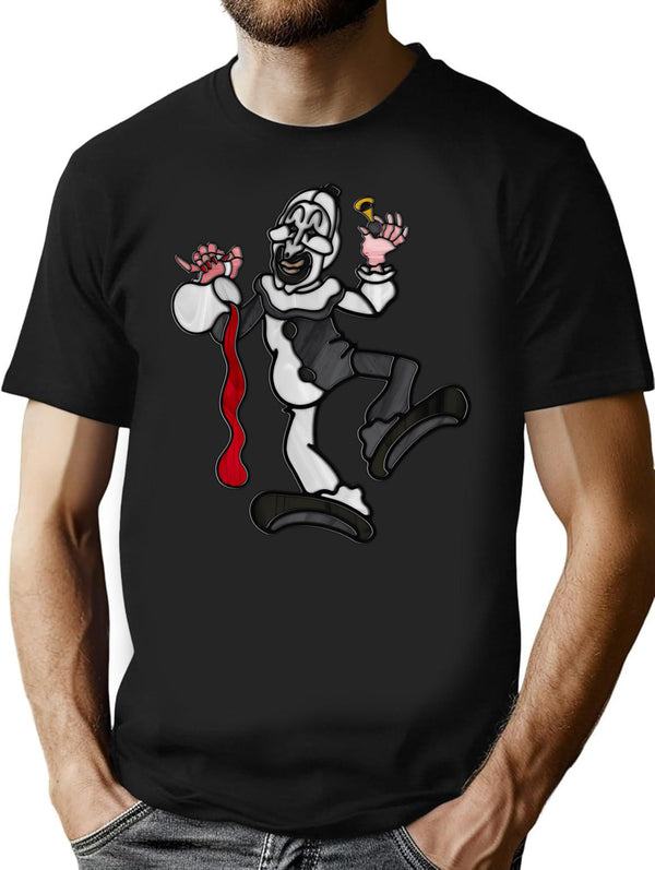 Art Crispies - Art The Clown (Digital Stained Glass) T-Shirt for Men & Women, T-Shirts Graphic Tee - Black