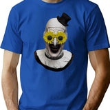 Art Evil Smile T-Shirt for Men & Women, T-Shirts Graphic Tee - Blue