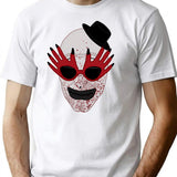 Art Red Glasses T-Shirt for Men & Women, T-Shirts Graphic Tee - White