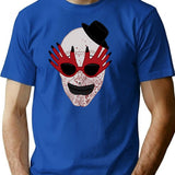 Art Red Glasses T-Shirt for Men & Women, T-Shirts Graphic Tee - Blue