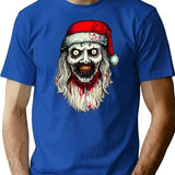 Art The Claus - Horror Christmas Clown T-Shirt for Men & Women, T-Shirts Graphic Tee - Blue