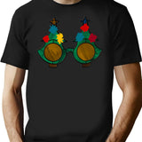 Art The Clown - Christmas Tree Sunglasses (Digital Stained Glass) T-Shirt for Men & Women, T-Shirts Graphic Tee - Black