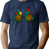 Art The Clown - Christmas Tree Sunglasses (Digital Stained Glass) T-Shirt for Men & Women, T-Shirts Graphic Tee - Navy