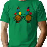 Art The Clown - Christmas Tree Sunglasses (Digital Stained Glass) T-Shirt for Men & Women, T-Shirts Graphic Tee - Green