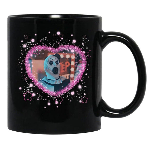 Art The Clown Heart Frame Black Coffee Mug, Gift Coffee Mug - Black