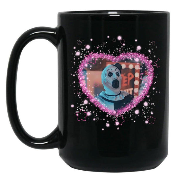 Art The Clown Heart Frame Black Coffee Mug, Gift Coffee Mug - Black