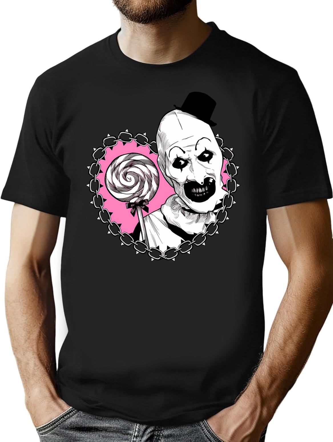 Art The Clown Lollipop (Dark Version) T-Shirt for Men & Women, T-Shirts Graphic Tee - Black