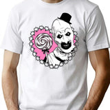 Art The Clown Lollipop (Dark Version) T-Shirt for Men & Women, T-Shirts Graphic Tee - White