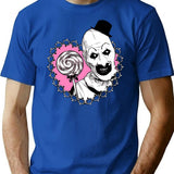 Art The Clown Lollipop (Dark Version) T-Shirt for Men & Women, T-Shirts Graphic Tee - Blue