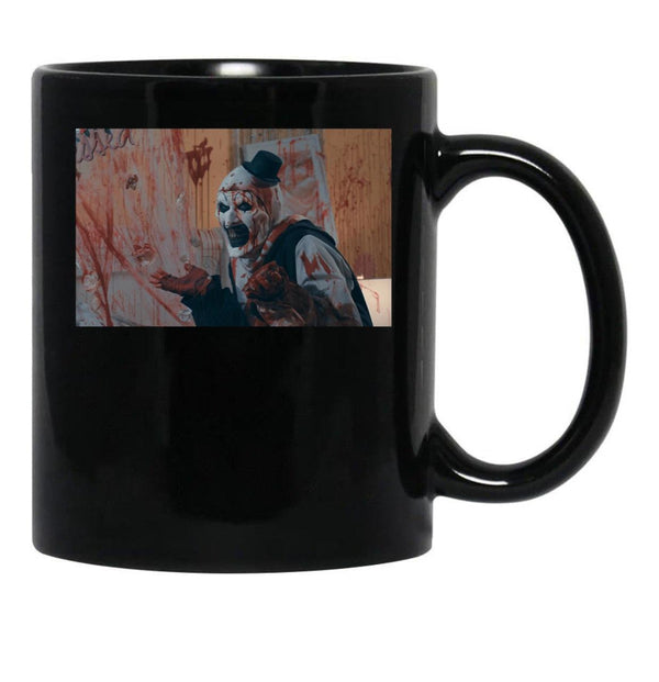 Art The Clown Making A Mess - Terrifier Black Coffee Mug, Gift Coffee Mug - Black