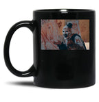 Art The Clown Making A Mess - Terrifier Black Coffee Mug, Gift Coffee Mug