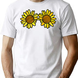 Art The Clown - Sunflower Sunglasses (Digital Stained Glass) T-Shirt for Men & Women, T-Shirts Graphic Tee - White