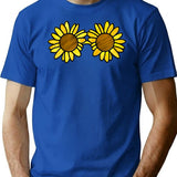 Art The Clown - Sunflower Sunglasses (Digital Stained Glass) T-Shirt for Men & Women, T-Shirts Graphic Tee - Blue