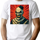 Art The Clown T-Shirt Terrifier Horror Movie Merch T-Shirt for Men & Women, T-Shirts Graphic Tee - White