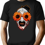 Art The Clown Terrifier 2 Sunflower Sunglasses Horror T-Shirt for Men & Women, T-Shirts Graphic Tee - Black