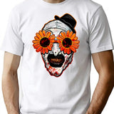Art The Clown Terrifier 2 Sunflower Sunglasses Horror T-Shirt for Men & Women, T-Shirts Graphic Tee - White