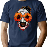 Art The Clown Terrifier 2 Sunflower Sunglasses Horror T-Shirt for Men & Women, T-Shirts Graphic Tee - Navy