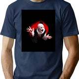 Art The Clown The Creepy Waving For You T-Shirt for Men & Women, T-Shirts Graphic Tee - Navy