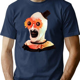 Art The Clown The Creepy Withe Flower Glasses T-Shirt for Men & Women, T-Shirts Graphic Tee - Navy