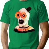 Art The Clown The Creepy Withe Flower Glasses T-Shirt for Men & Women, T-Shirts Graphic Tee - Green