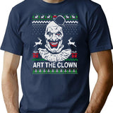 Art The Clown Ugly Christmas T-Shirt for Men & Women, T-Shirts Graphic Tee - Navy