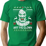 Art The Clown Ugly Christmas T-Shirt for Men & Women, T-Shirts Graphic Tee - Green