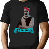 Art The Clown Wearing A Flower Crown T-Shirt for Men & Women, T-Shirts Graphic Tee - Black