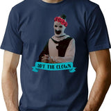 Art The Clown Wearing A Flower Crown T-Shirt for Men & Women, T-Shirts Graphic Tee - Navy