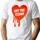 Art Thr Clown Blood Drip Heart T-Shirt for Men & Women, T-Shirts Graphic Tee - White