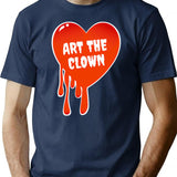 Art Thr Clown Blood Drip Heart T-Shirt for Men & Women, T-Shirts Graphic Tee - Navy