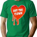 Art Thr Clown Blood Drip Heart T-Shirt for Men & Women, T-Shirts Graphic Tee - Green