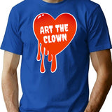 Art Thr Clown Blood Drip Heart T-Shirt for Men & Women, T-Shirts Graphic Tee - Blue