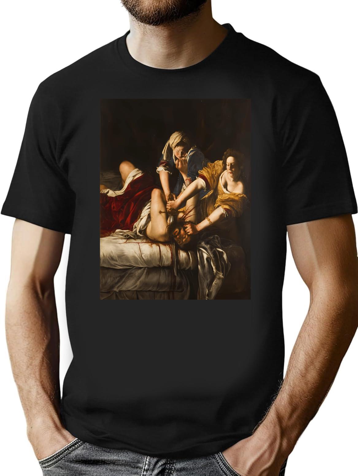 Artemisia Gentileschi'S Judith Slaying Holofernes T-Shirt for Men & Women, T-Shirts Graphic Tee - Black