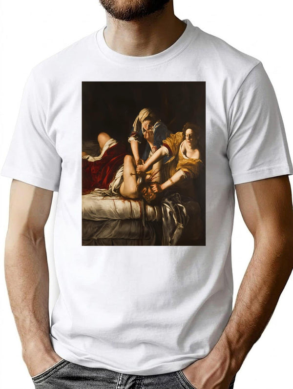 Artemisia Gentileschi'S Judith Slaying Holofernes T-Shirt for Men & Women, T-Shirts Graphic Tee - White
