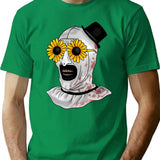 Artsy Clown Sunnies T-Shirt for Men & Women, T-Shirts Graphic Tee - Green