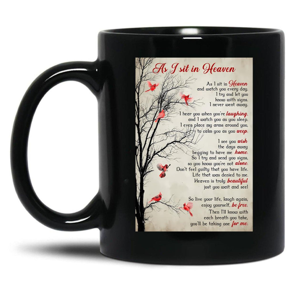 As I Sit In Heaven Poem Poster Black Coffee Mug