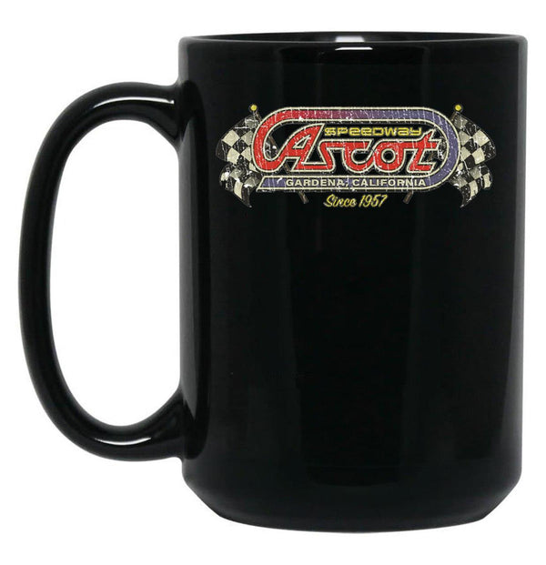 Ascot Speedway 1957 Long Black Coffee Mug, Gift Coffee Mug - Black