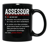 Assessor Funny Definition Funny Tax Assessor Gift Black Coffee Mug, Gift Coffee Mug - Black