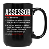 Assessor Funny Definition Funny Tax Assessor Gift Black Coffee Mug, Gift Coffee Mug