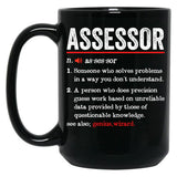 Assessor Funny Definition Funny Tax Assessor Gift Black Coffee Mug, Gift Coffee Mug